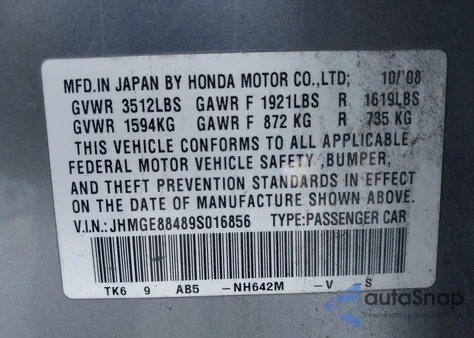 2009 Honda Fit Sport z USA, uszkodzony, nr VIN JHMGE88489S016856